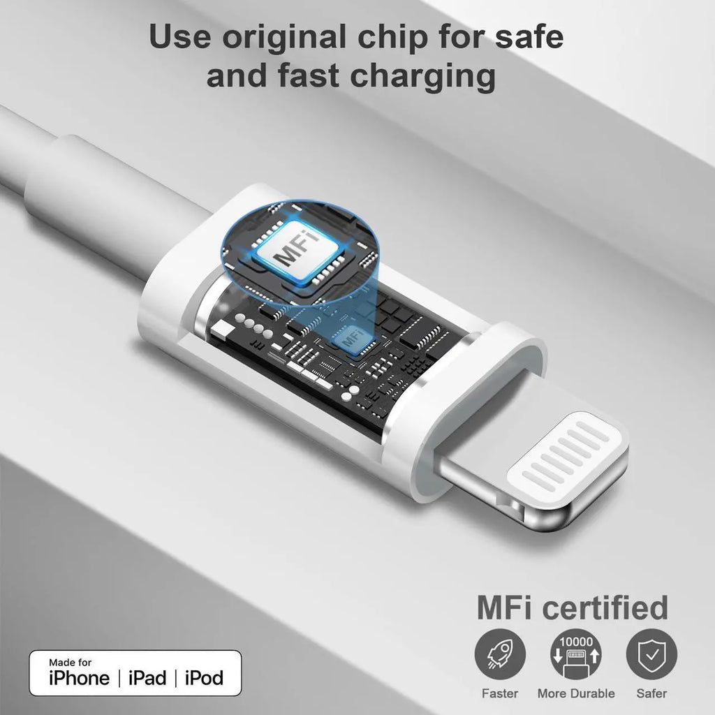 20W USB-C to Lightning PD Fast Charging Data Cable for iPhone 14/13/12/11 Series Premium Quality