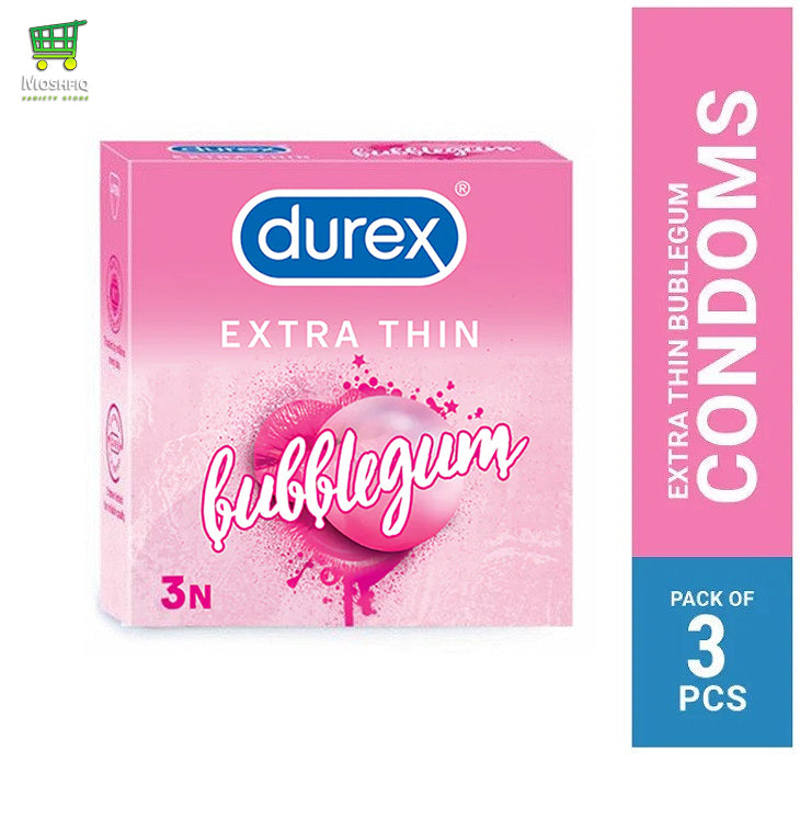 Durex Extra Thin Bubblegum Flavoured Condom - 3Pcs Pack(India)