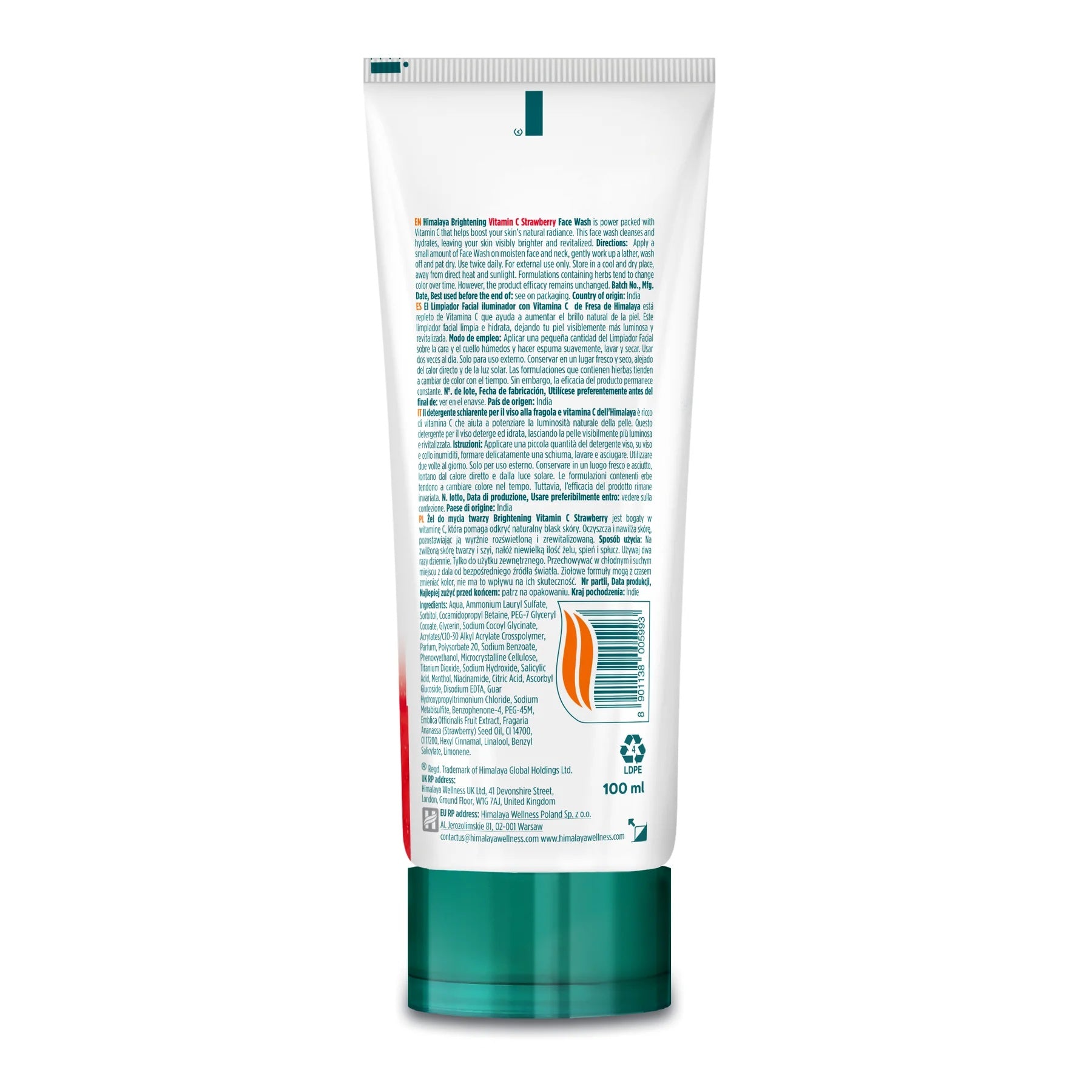 Himalaya Brightening Vitamin C Strawberry Face Wash 100ml