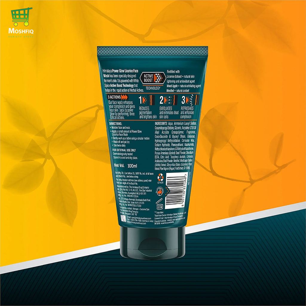 Himalaya Men Power Glow Licorice Herbal Face Wash 100ml